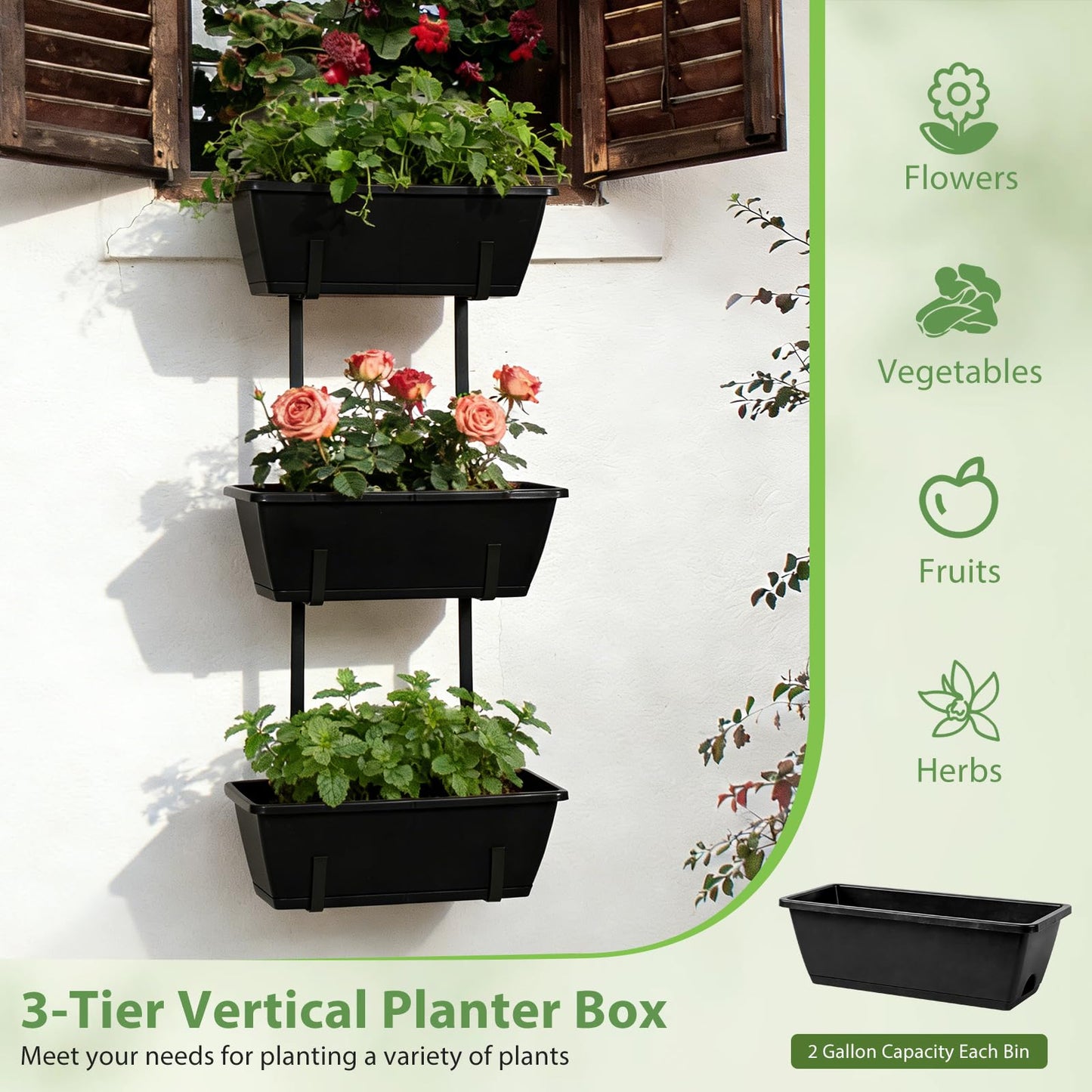 OYEAL Railing Planter Box Raised Garden Bed 32" Tall Elevated Planter Boxes