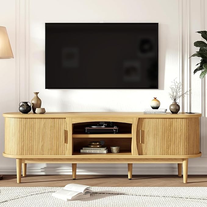 Decofy Mid Century TV Stand for TVs up to 65 Inches, Entertainment Center