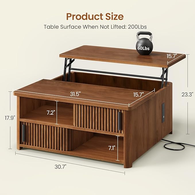 Itaar 31.5" Lift Top Coffee Table
