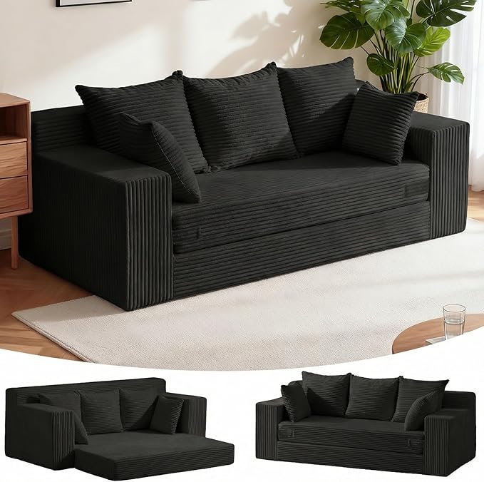 Convertible Sofa Bed, Pull Out 3 Seater Sleeper Sofa