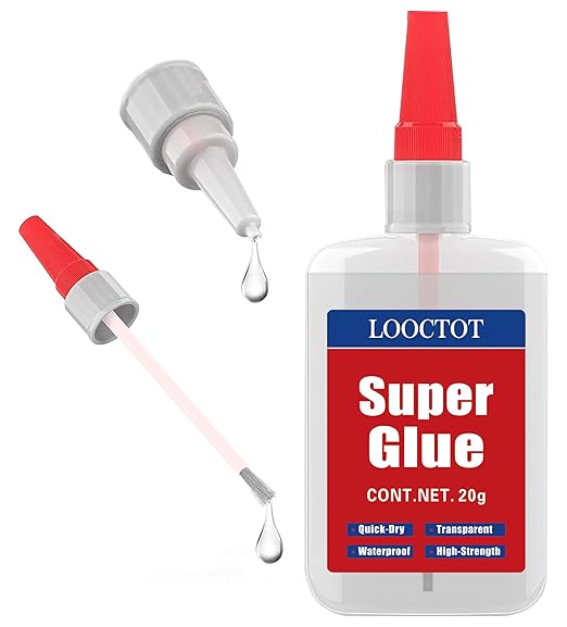 Super Glue with Brush Applicator & Nozzle, 3D Printer Thick Glue
