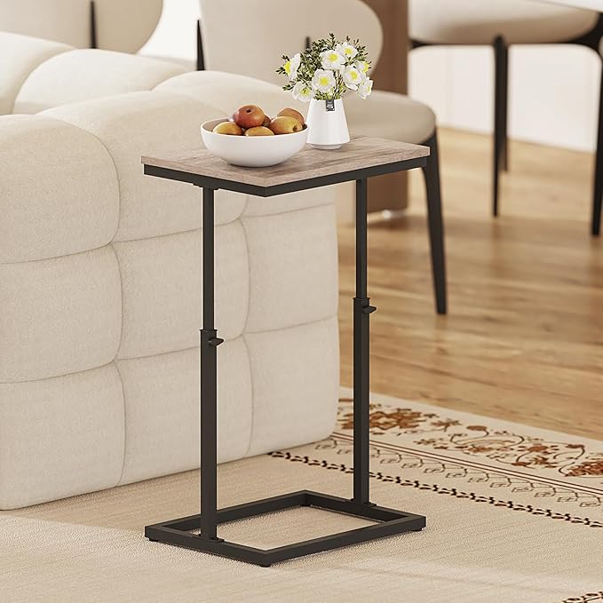 TUTOTAK End Table, Side Table, Tall Couch Table, Sofa Table, Living Room
