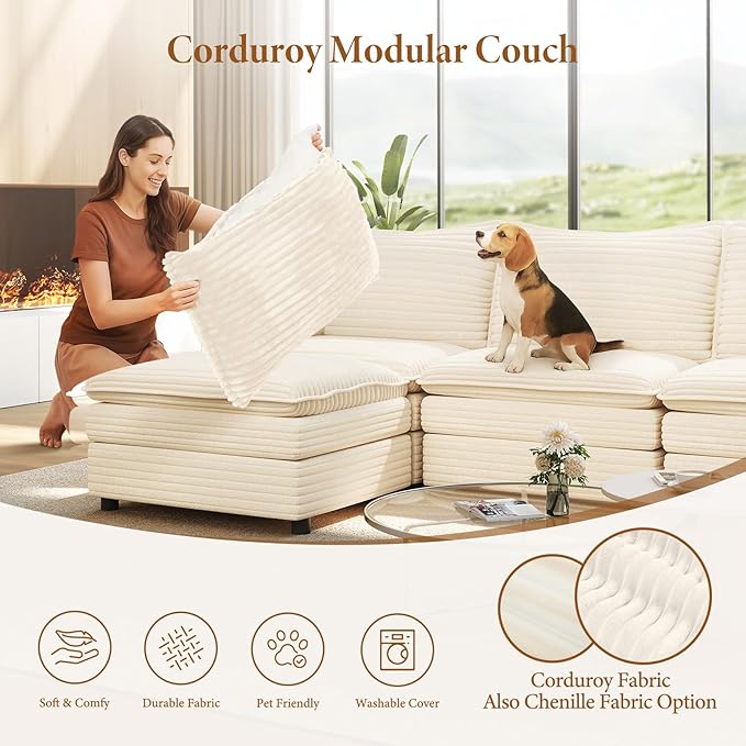 Vesgantti Large Modular Sectional Sofa, Big Comfy Cloud Couch