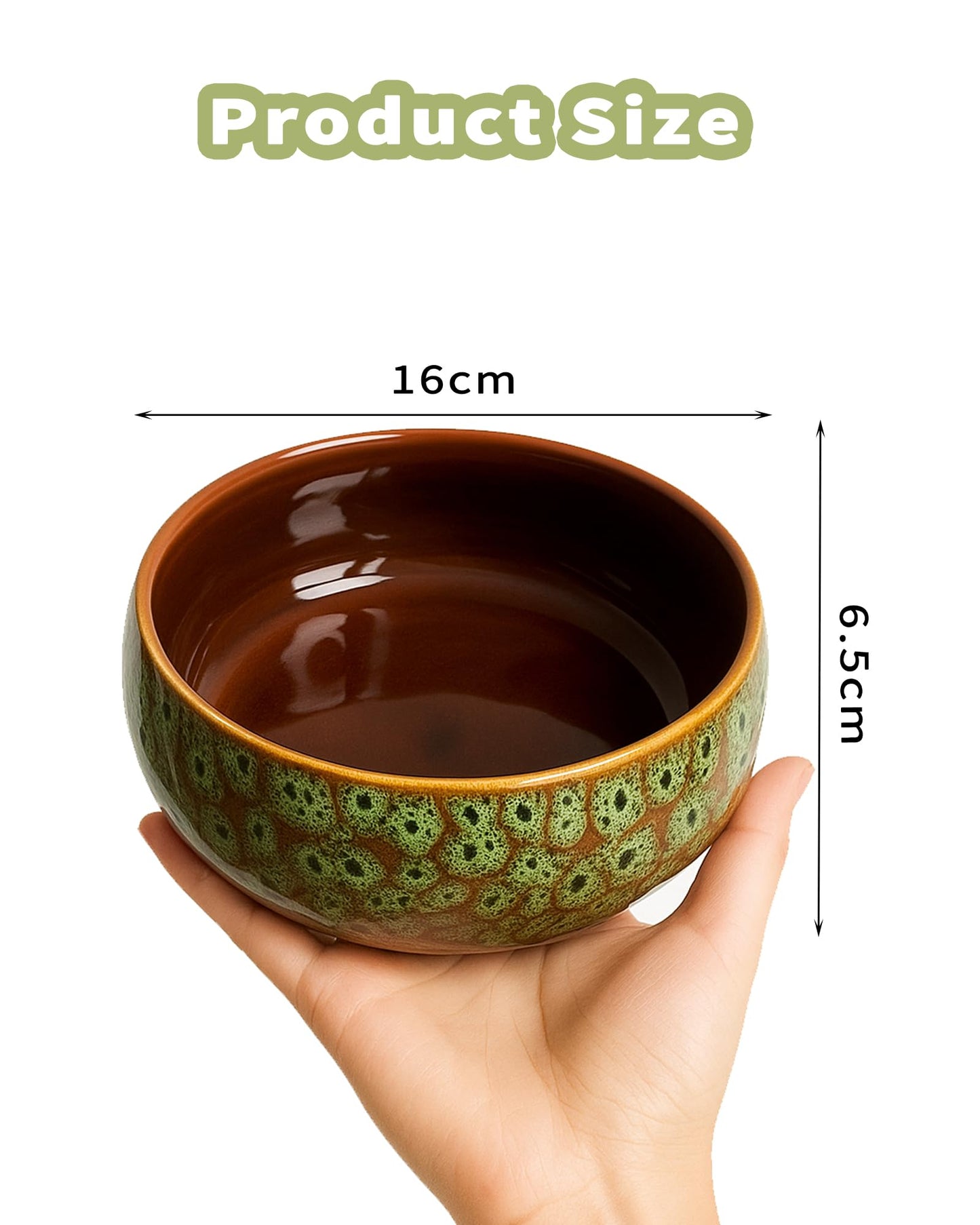 JWShang Lotus Bowl Planter for Planting in Water Indoors, Round Ceramic Lotus Flower Pot, Outdooor Garden Decorative Leak-Proof Bonsai Bowl for Lotus Seeds, Water Lily, Succulents (Green)