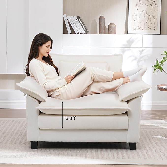 Modern Oversized Accent Chair, Comfy Accent Chair Reading Chairs Cloud Sofa