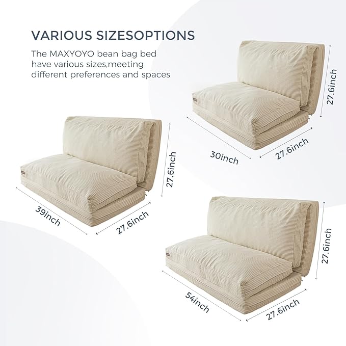 MAXYOYO Folding Sofa Bed, Floor Sofa Convertible Sleeper Chair