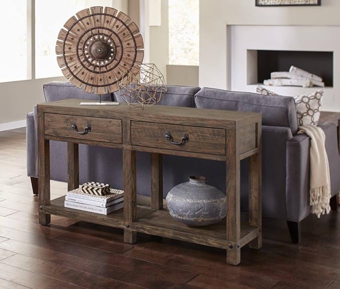 Modus Furniture Craster Reclaimed Wood Console Table, Smokey Taupe