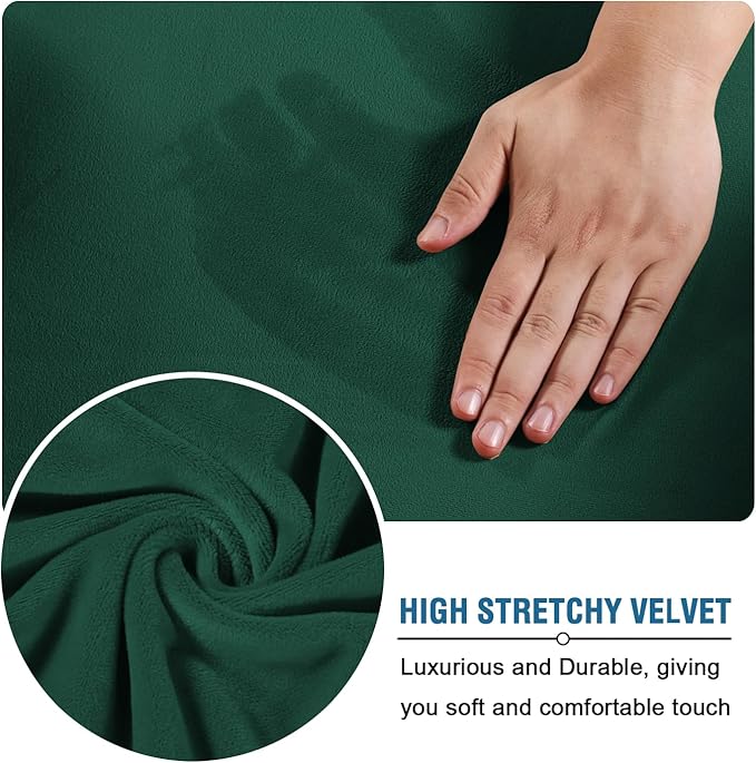H.VERSAILTEX Real Velvet Plush 3 Piece Stretch Sofa Covers Couch Covers