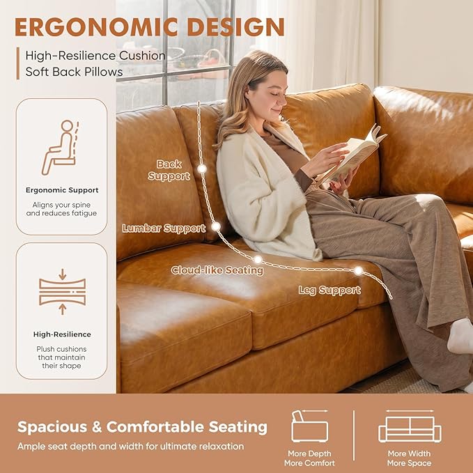 ABCASA Oversized Modular V Shaped Sectional Couches