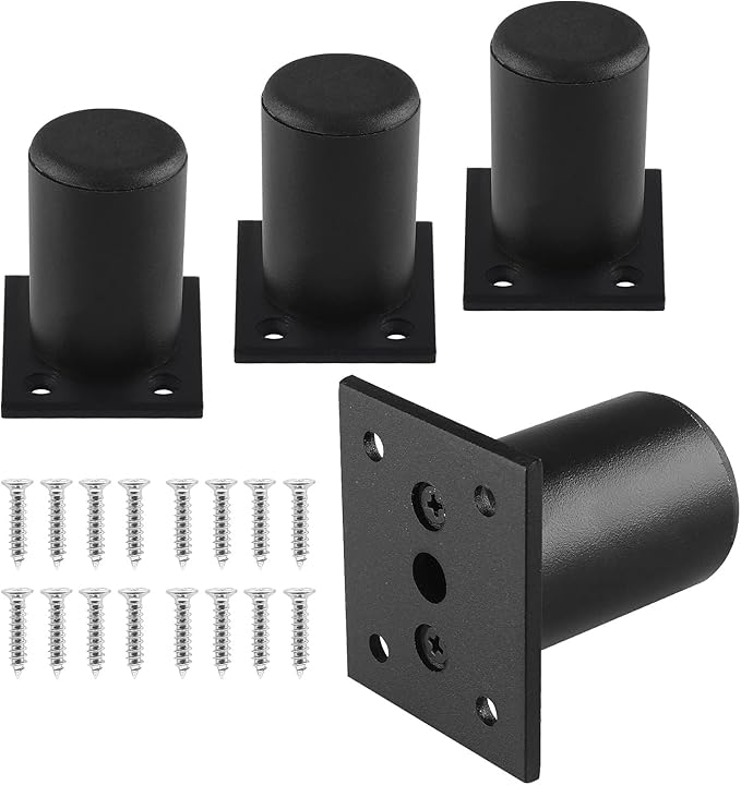 Set of 4 Furniture Legs 2.36 Inch, Adjustable Aluminum Alloy Cabinet Legs