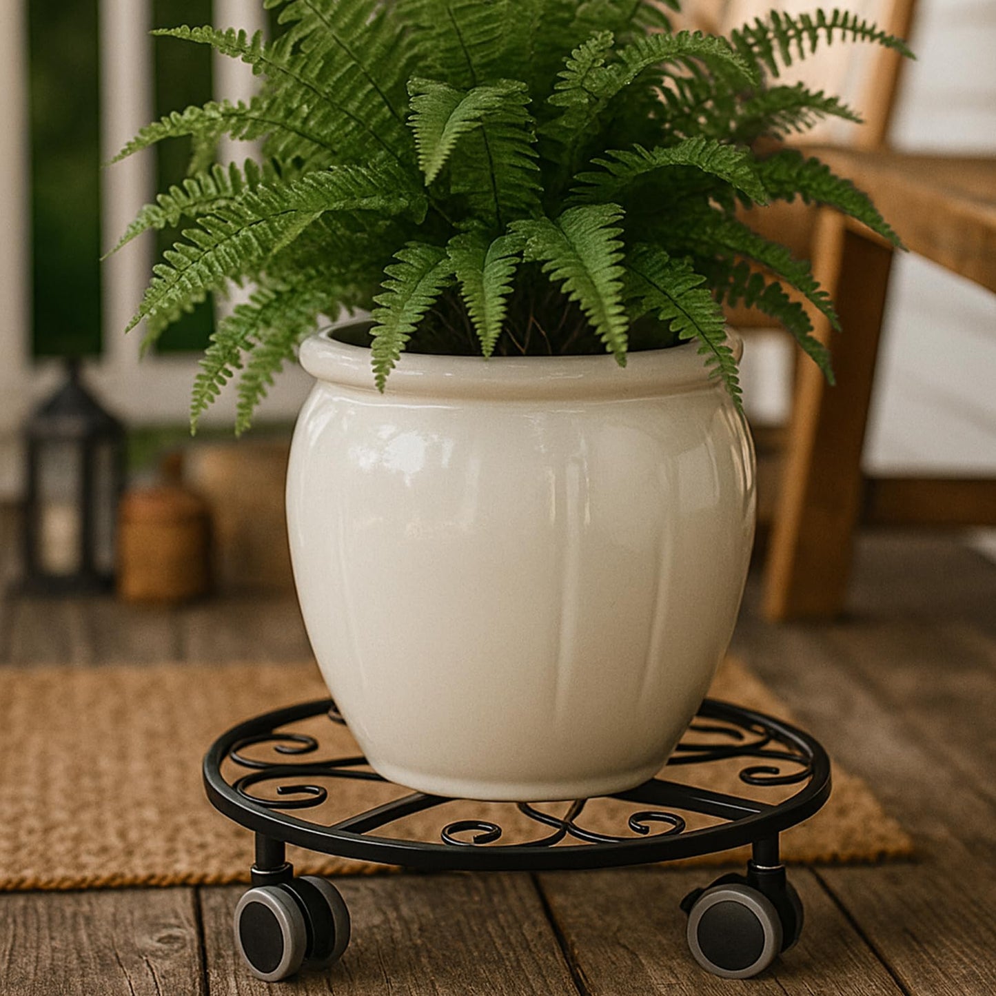 3 Pack Plant Caddy with Wheels Heavy Duty 13.5 Inches Metal Plant Stand with Wheels Plant Dolly Rolling Plant Stand Plant Roller with Casters for Indoor and Outdoor, Black