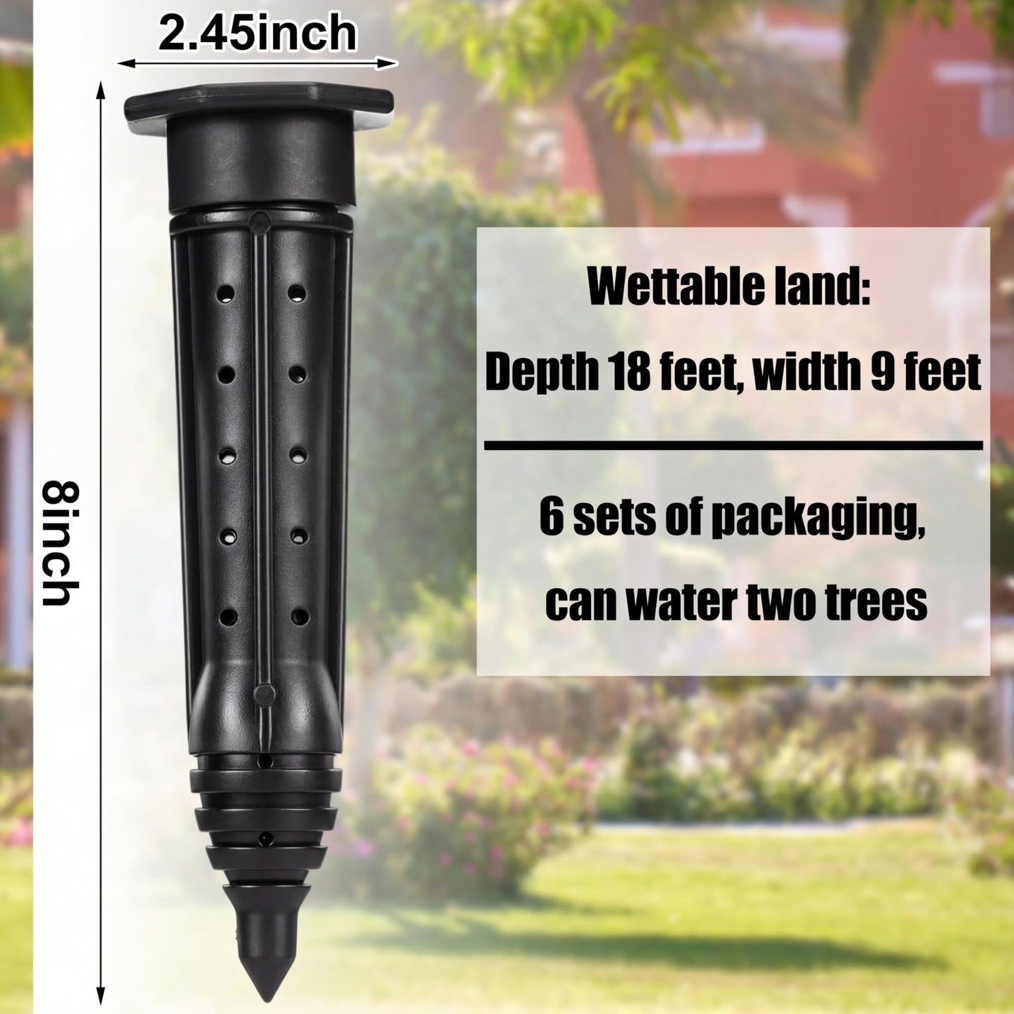 Briwooody 3 Pack Garden Watering Stake Large UV-Protected ABS Plastic Deep Root Irrigation Spike for Trees, Shrubs, Bushes, Shrubs, Flowers, Fruits, Vegetables, Potted Plants (8 Inch)