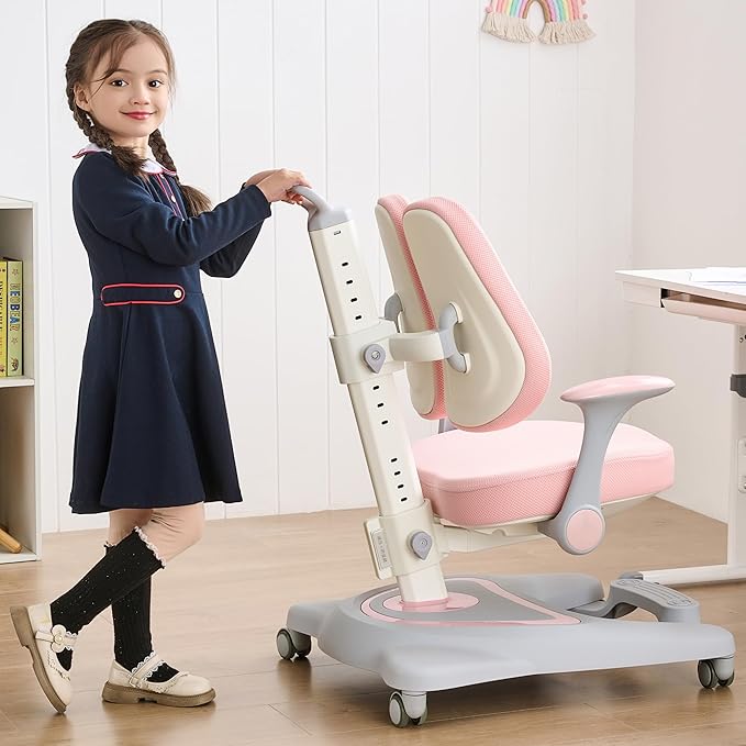ERIYA Kids Desk Chair, Ergonomic Chair: Height-Adjustable, Double Back Support