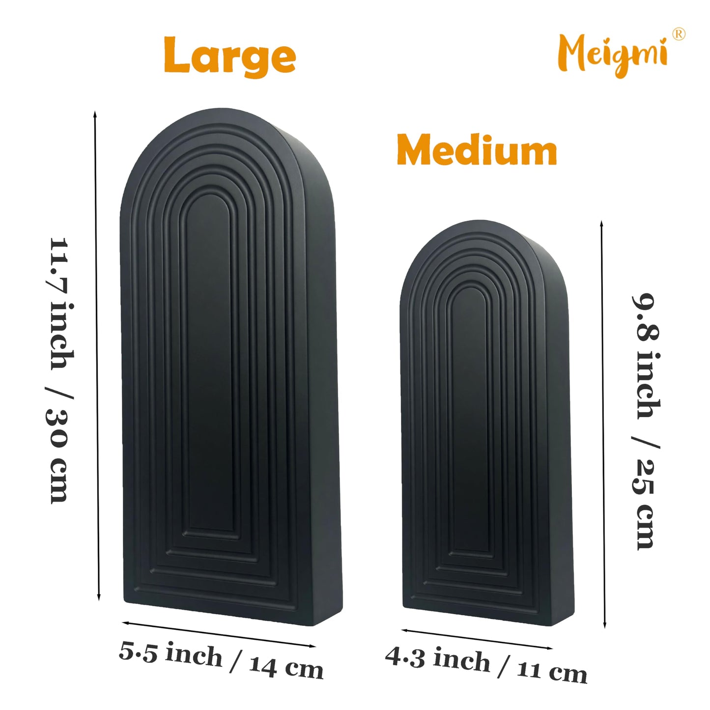 2 Pack Wooden Wall Vase Set - Boho & Modern Farmhouse Wall Decor, Hanging Planter for Indoor Plants & Flowers, Wood Mounted Art for Living Room, Bathroom, Hallway, Home Decor (Black, Medium)