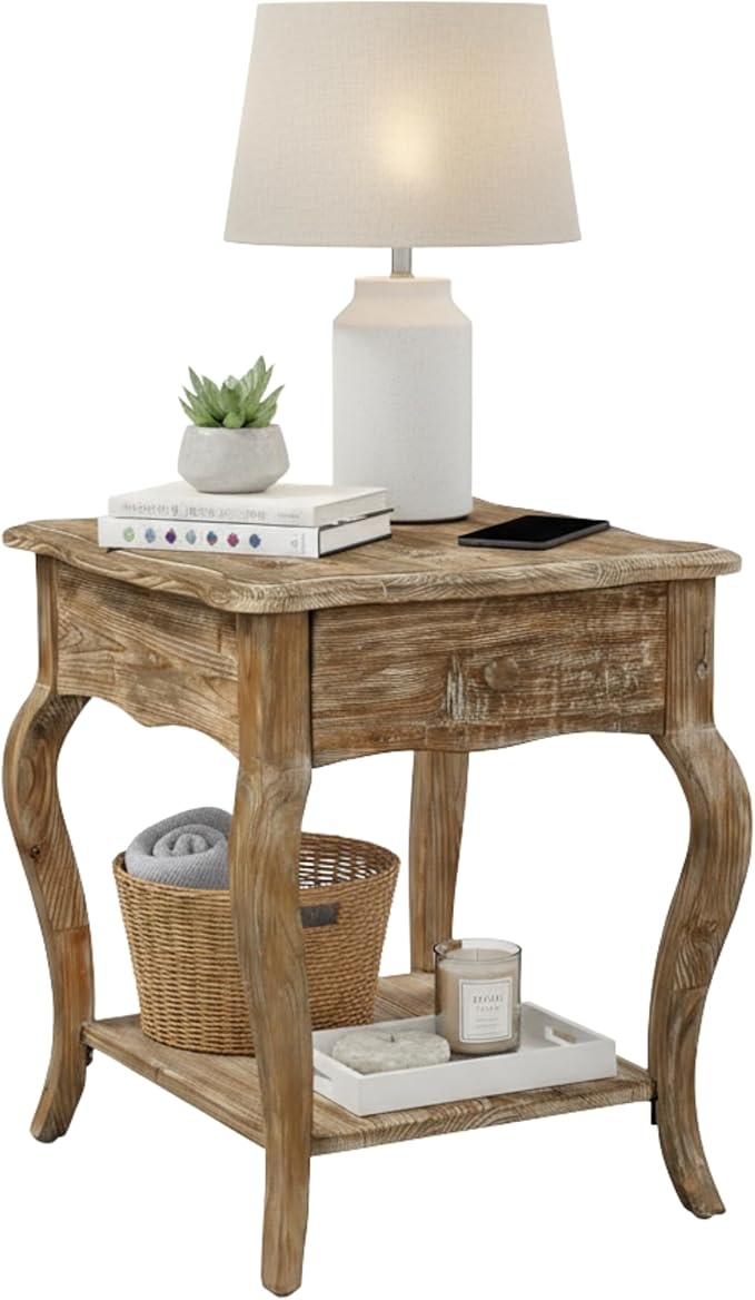 Austerity Rustic Solid Wood End Table