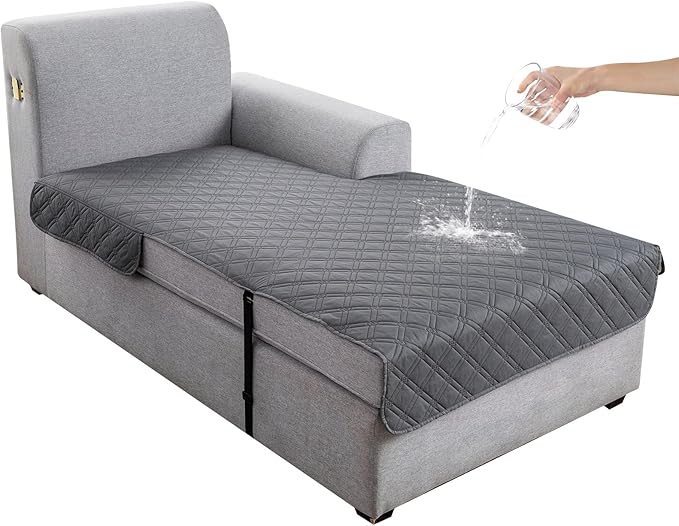 Genina L Shape Couch Cover, Sectional Couch Chaise Covers, Waterproof Washable