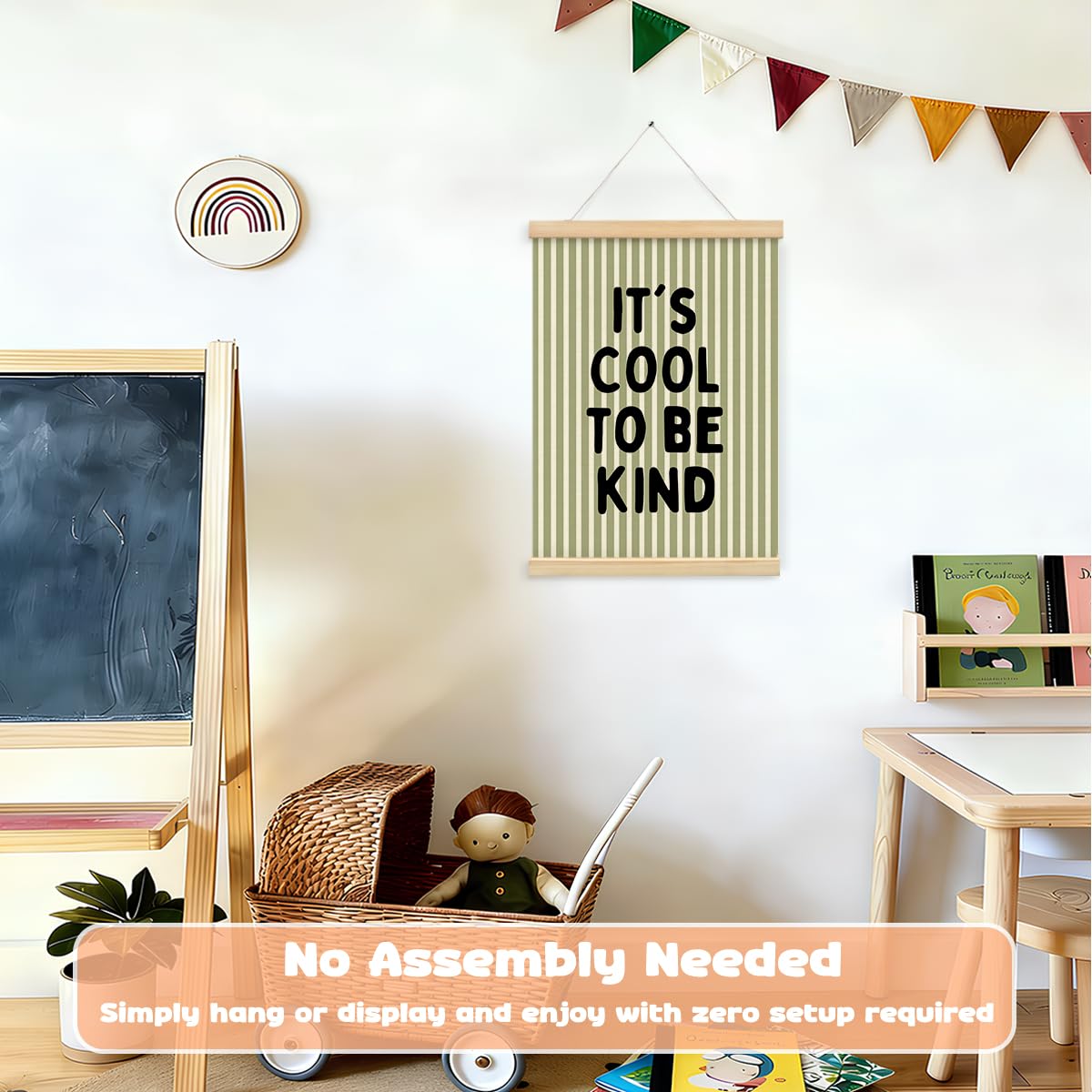 STHTTSW Kids Room Decor,Sage Green Classroom Wall Decor,It's Cool to Be Kind Banner,Baby Nursery Decor Wall Hanging Flag for Bedroom Playroom Classroom Kids Rroom 12x16 Inch