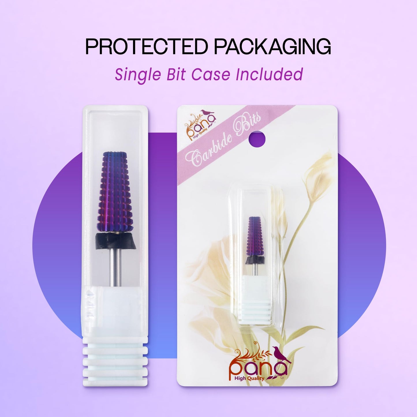 PANA Nail Carbide 5 in 1 Bit - Two Way Rotate use for Both Left and Right Handed - Fast Remove Acrylic or Hard Gel - 3/32" Shank - Manicure, Nail Art, Drill Machine (Fine - F, Silver)