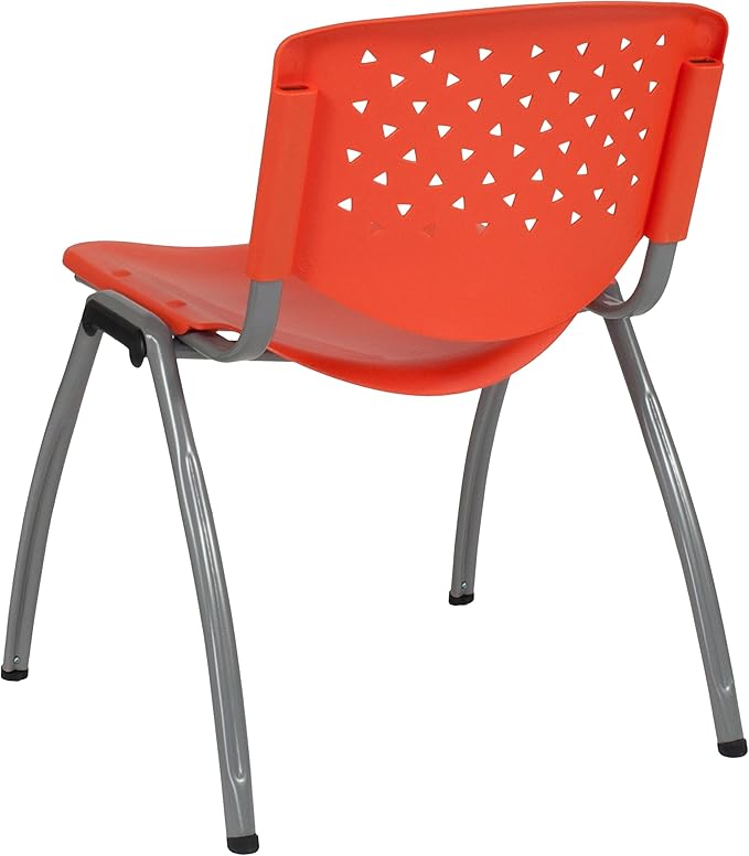 Flash Furniture HERCULES Series 880 lb. Capacity Orange Plastic Stack Chair
