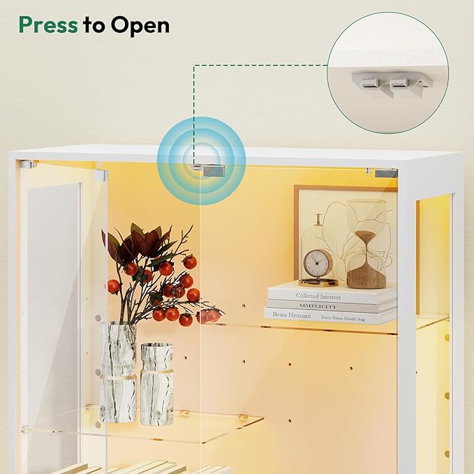 Lamtor 69-inch Glass Display Cabinet – Curio Cabinet