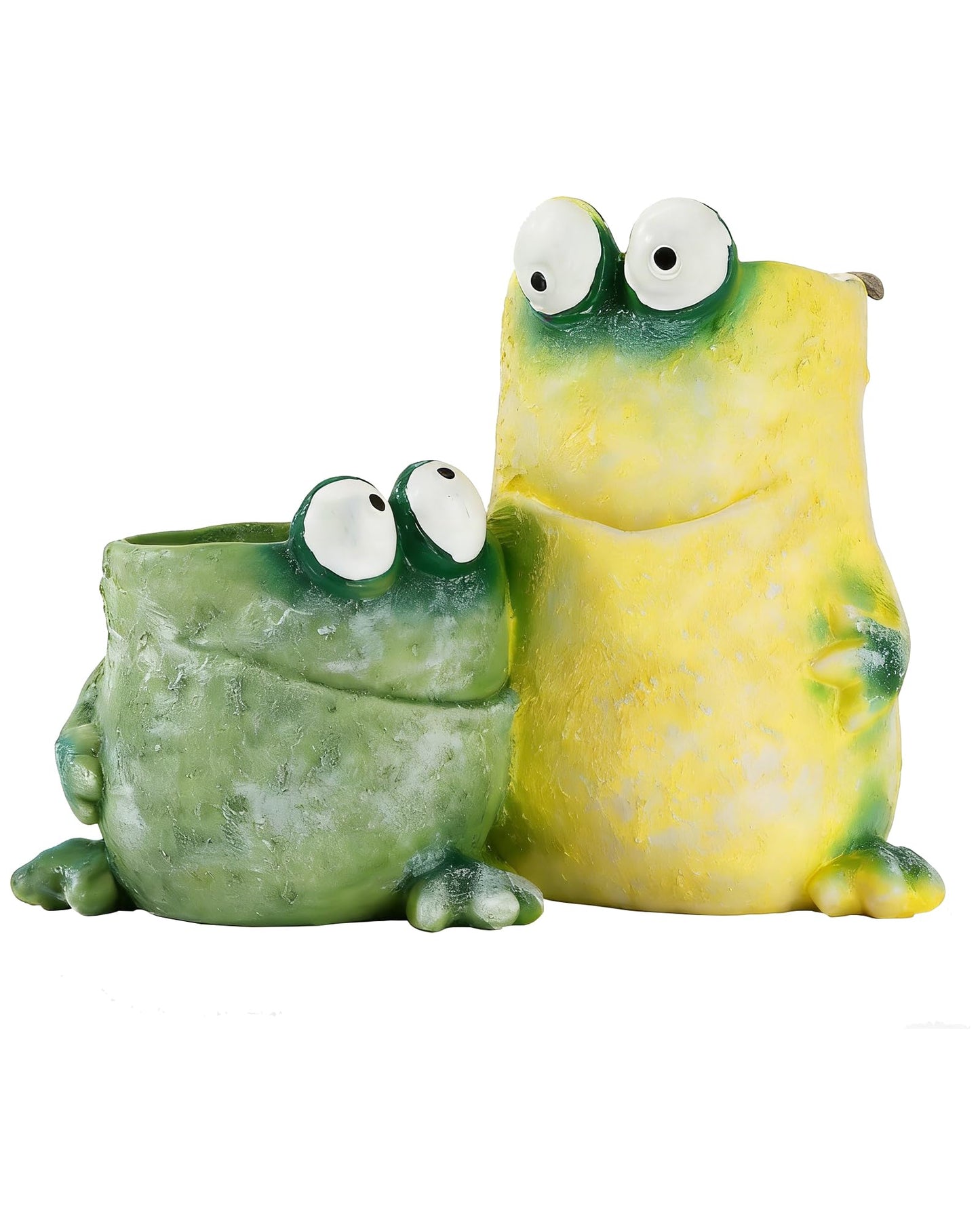 Nattol Frog Planter Pot with Drainage Hole – Resin Flower Pot & Pen Holder for Desk Décor, Indoor Home or Office Decoration