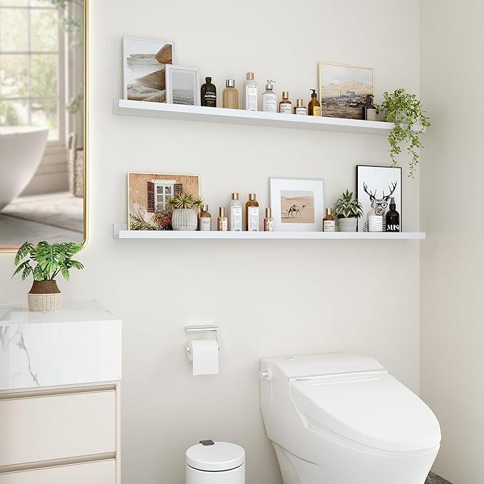 Floating Shelves for Wall, 48 inch Wood Floating Shelves Set of 2, Picture