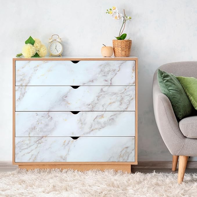rabbitgoo Marble Contact Paper for Countertops, Self Adhesive Peel and Stick