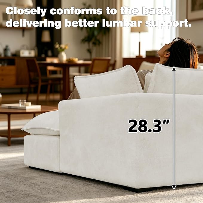 Boneless Couch Sectional Cloud Couch 130'' Oversized Modular Sectional Sofa