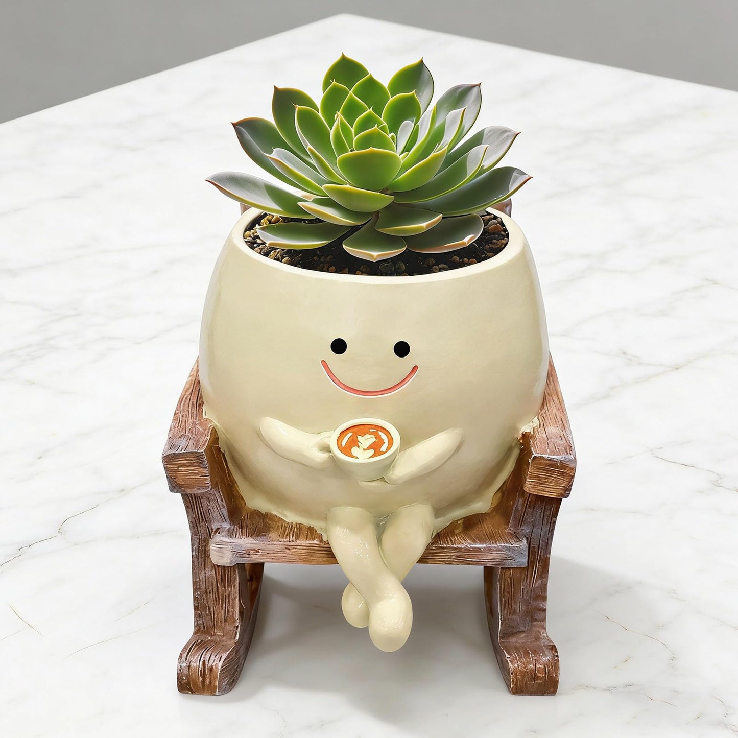 Shaddollvd Smiley Face Planter Pot,Cute Plant Pots for Indoor Outdoor with Drainage Hole,Unique Funny Flower Pot for Succulents,Plant Gifts for Mother's Day, Birthday, Christmas