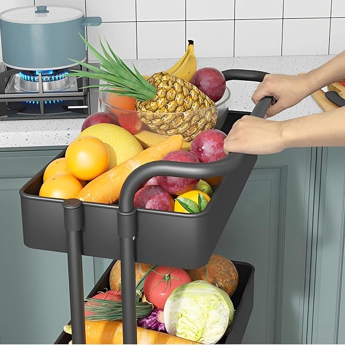 Sooyee 3 Tier Utility Cart, Rolling Cart