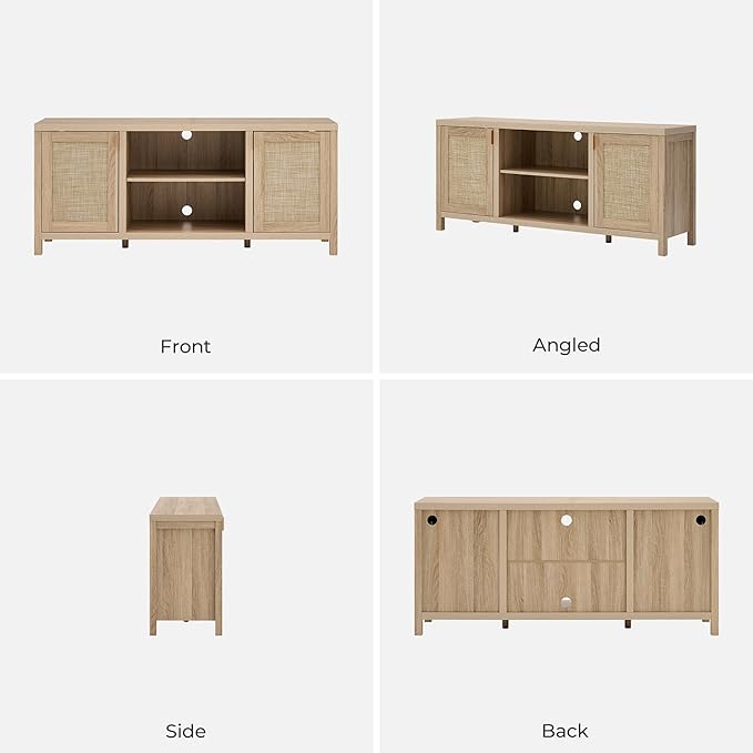 SICOTAS Rattan TV Stand for Living Room