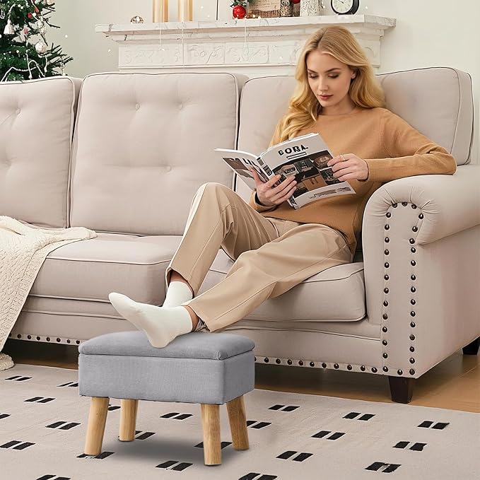 Storage Ottoman, Small Foot Stool Ottoman