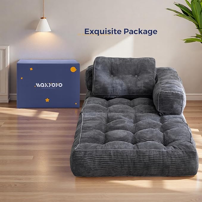 MAXYOYO Folding Sofa Bed, L-Shaped Convertible Sofa Bed