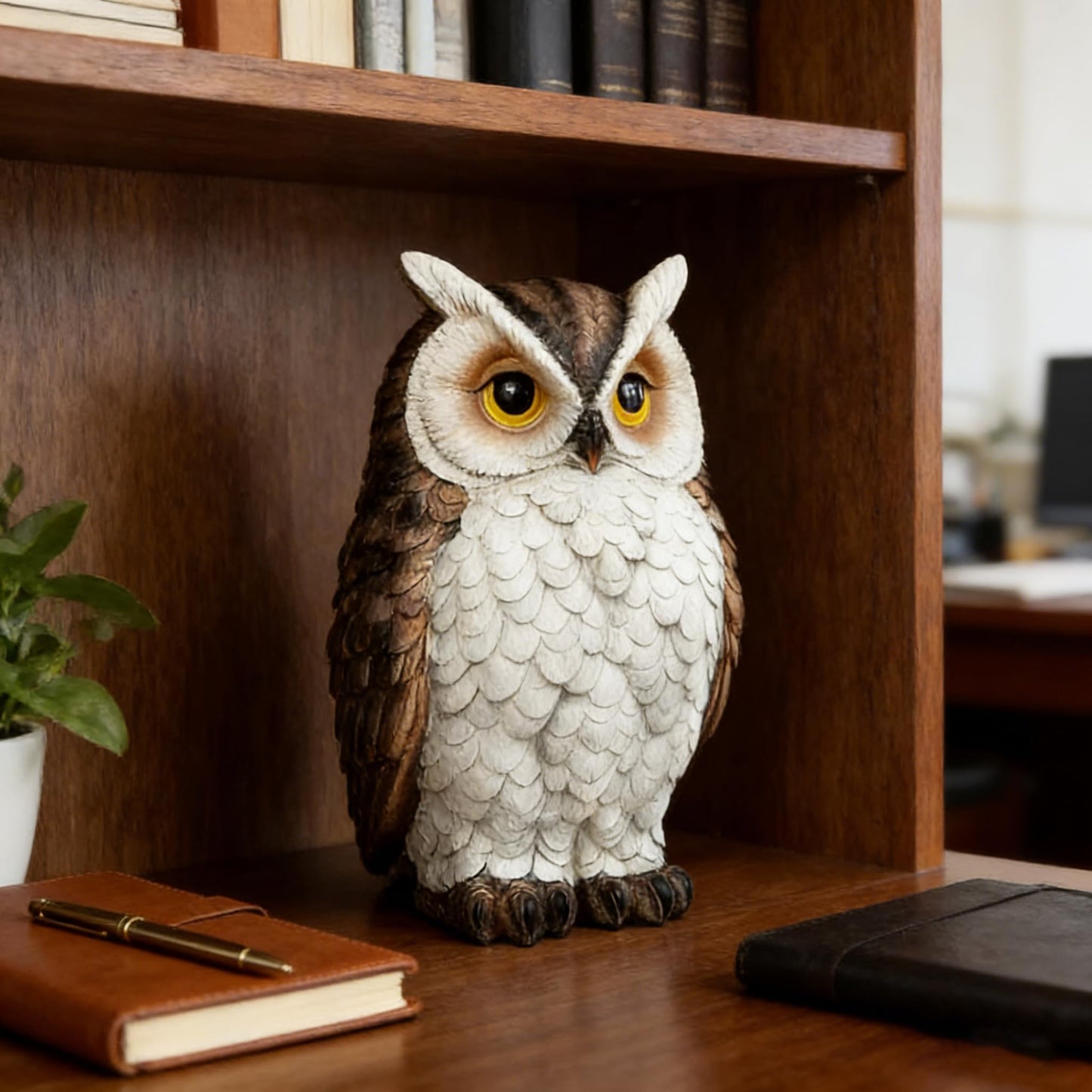 Tolatr Owl Statue Garden Decor, Resin Waterproof Halloween Indoor Outdoor Lawn Yard Patio Office Living Room Decoration Gifts for Mom Women (8.3 Inch)