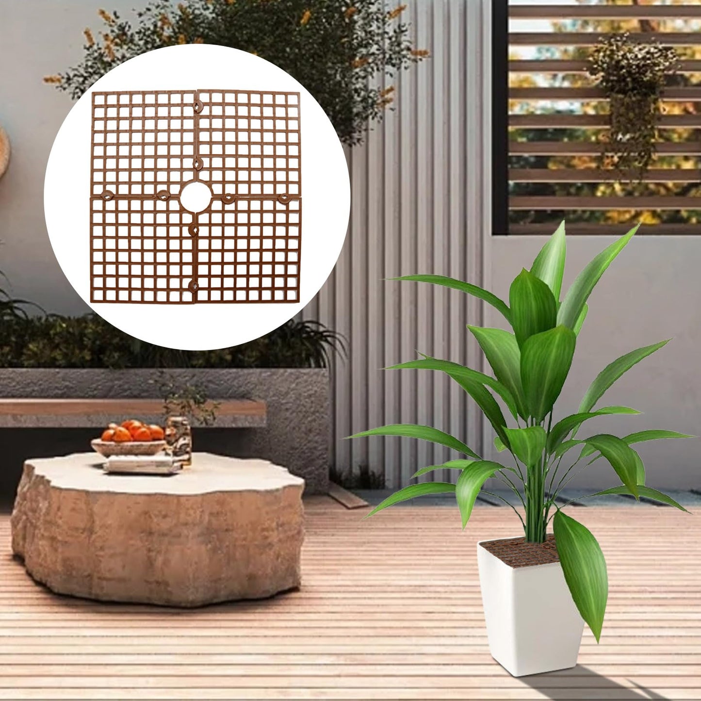 CADUFUELLY 3 Pcs Plant Pot Cover Plant Protector from Animal 11.8" Plant Pot Grid with Center Cutout Cuttable Flower Cover Soil Protectors