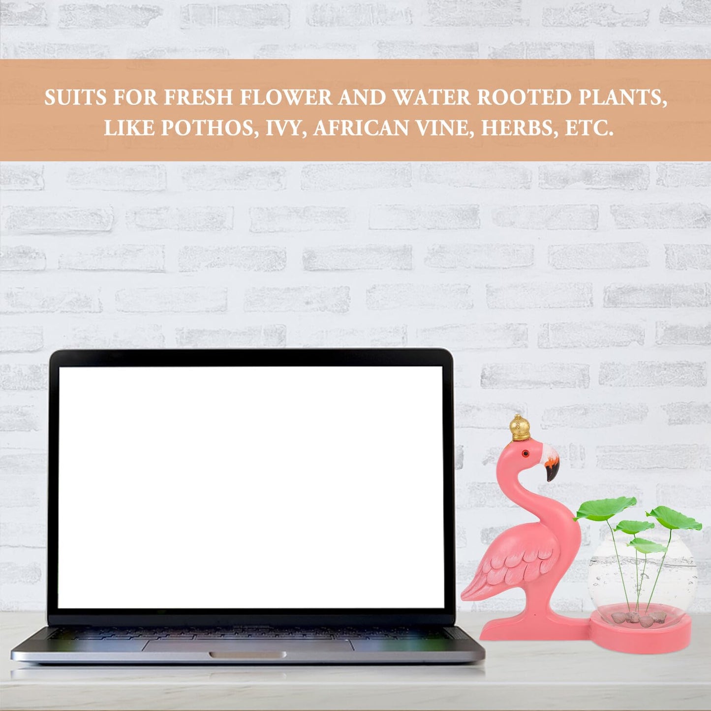 Homoyoyo Flamingo Hydroponic Plants Vase Glass Flower Vase Desktop Terrarium Plant Container for Home Centerpieces Decorative Use