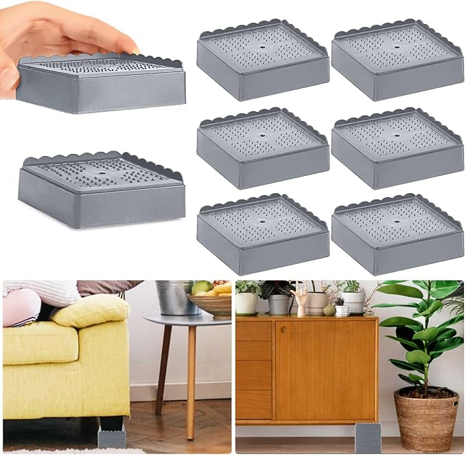 Bed Risers 1 inch, 2 inch, 3 inch, 4 inch Heavy Duty, Adjustable Furniture Riser