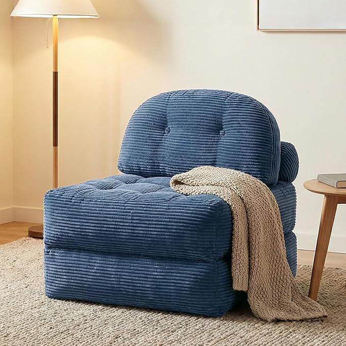 Convertible Corduroy Floor Sofa, 3-in-1 Folding Lazy Sofa Bed