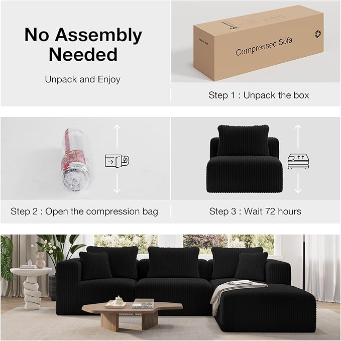 Novilla Modular Sectional Sofa, Modern Cloud Sectional Couch