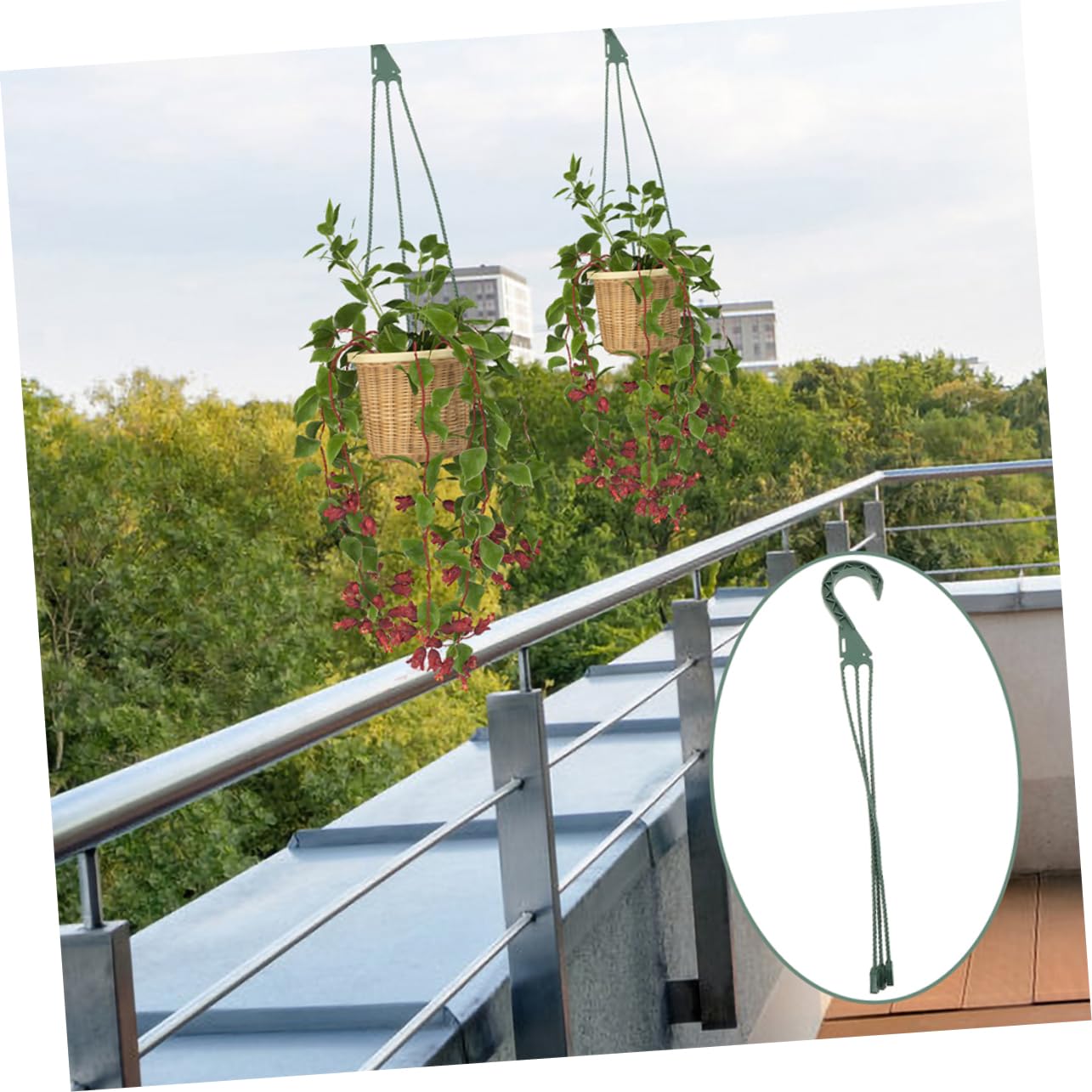 UKCOCO 5Pcs Plant Hanging Chains Space Saving Hooks for Outdoor Planters Bird Feeders and Lanterns User Friendly Setup Durable Construction for Vertical Gardening