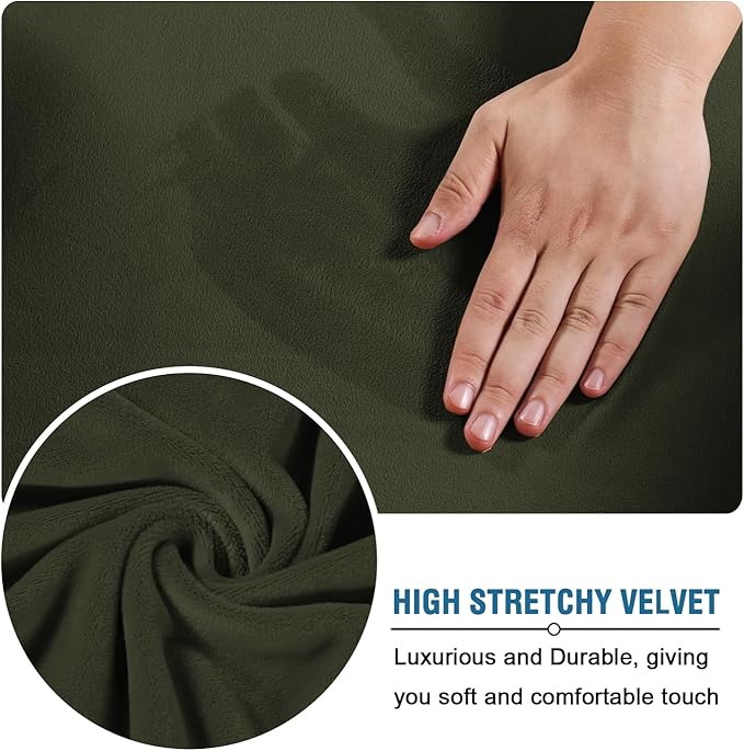 H.VERSAILTEX Rich Velvet Stretch 2 Piece Cover Chair Slipcover Sofa Cover