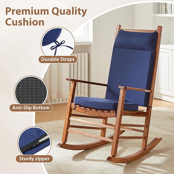 Waterproof Rocking Chair Cushions Outdoor & Indoor, Wooden Rocking Chair Pads