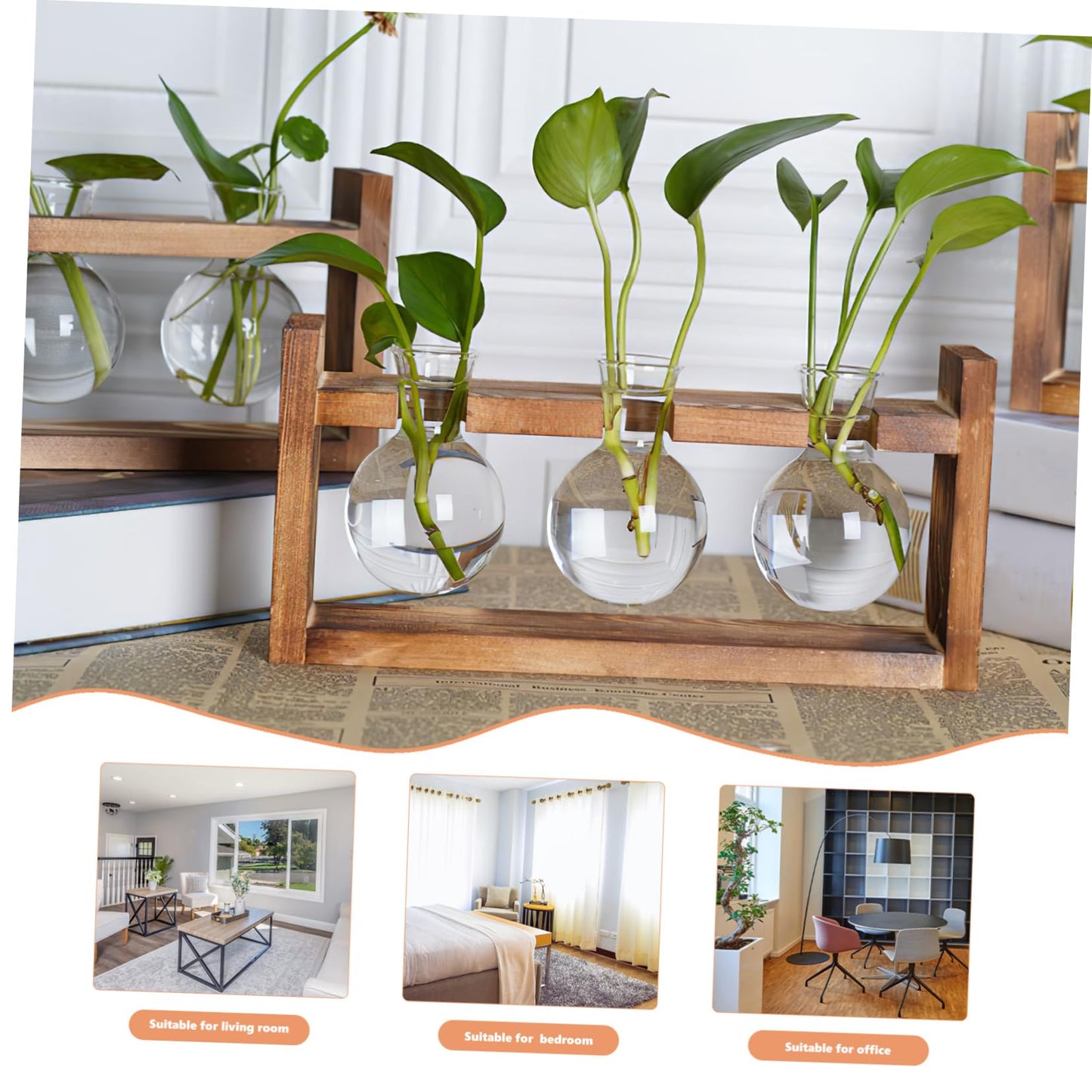 Abaodam Terrarium Plants Glass Planter Air Plant Terrarium Glass Vases for Centerpieces Bulb Vase