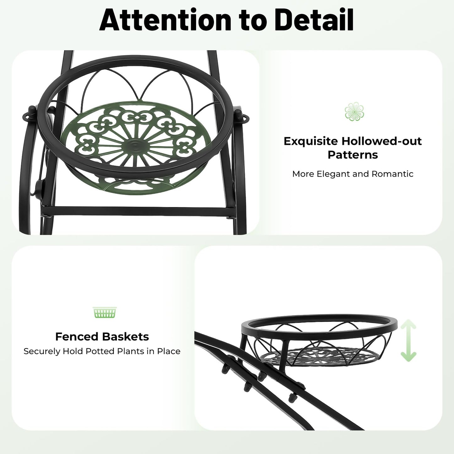 Genseino Metal Bicycle Planter, Flower Cart Display Stand, Three-wheeled Plant Stand Flower Display Stand for Home Decor, Patio, Garden, Flower Shop Indoor Outdoor, Black