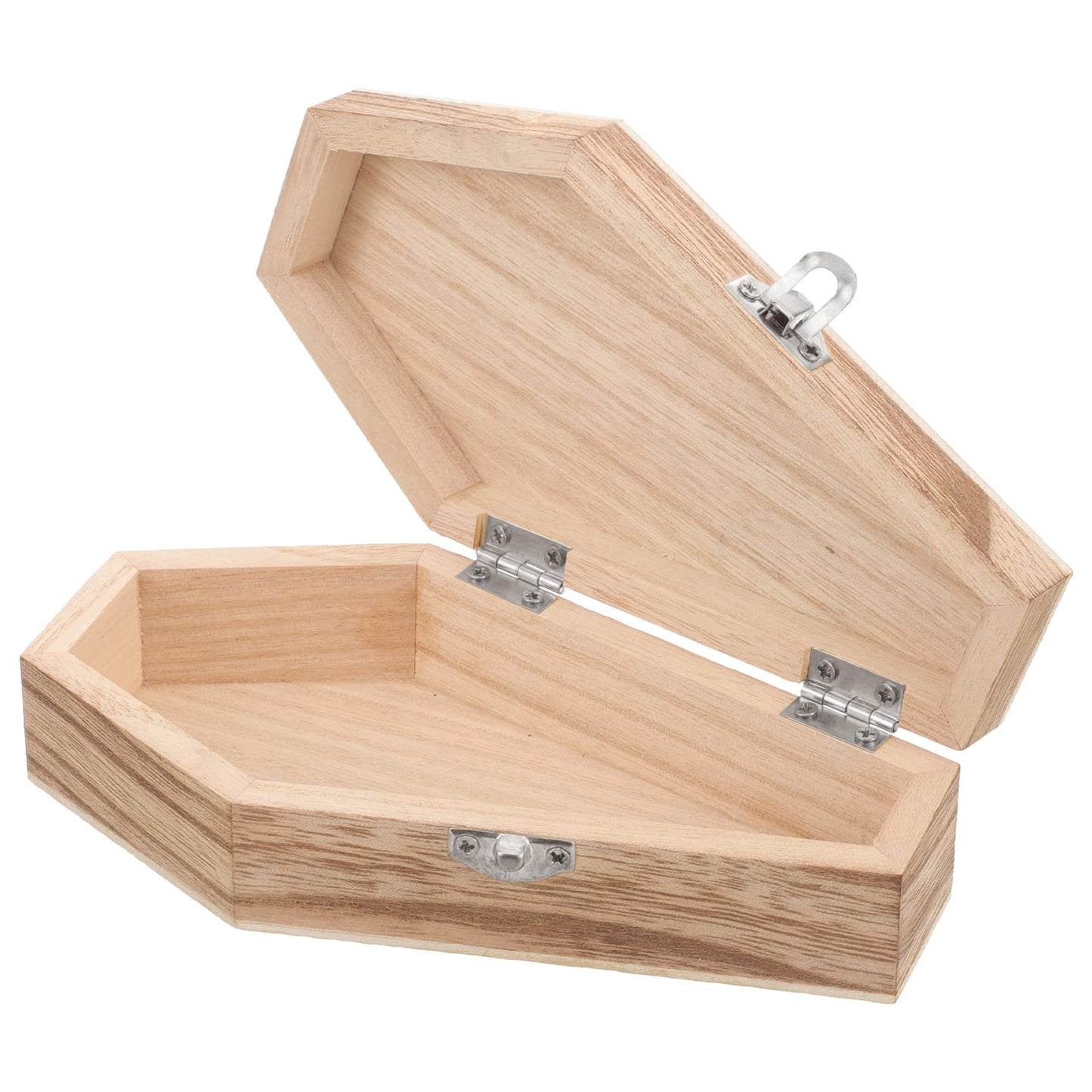 balacoo Mini Wooden Coffin Box 7in Unfinished Pine – Creepy Halloween Decor & Pet Keepsake Casket for Gothic Jewelry Display, Spooky Party Favor Tray, Cosplay Prop