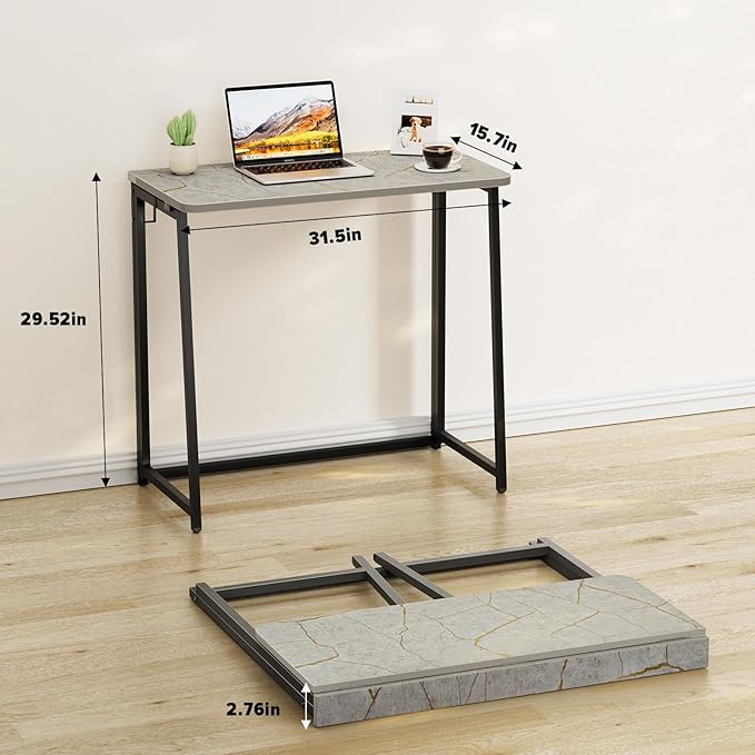WOHOMO Small Foldable Computer Desk Writing Study Desk Easy Assembly