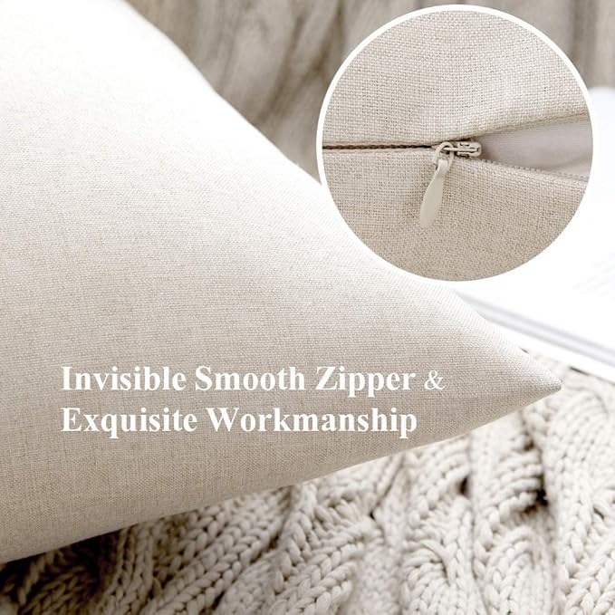 MIULEE Pack of 2 Decorative Outdoor Solid Waterproof Throw Pillow Covers Euro