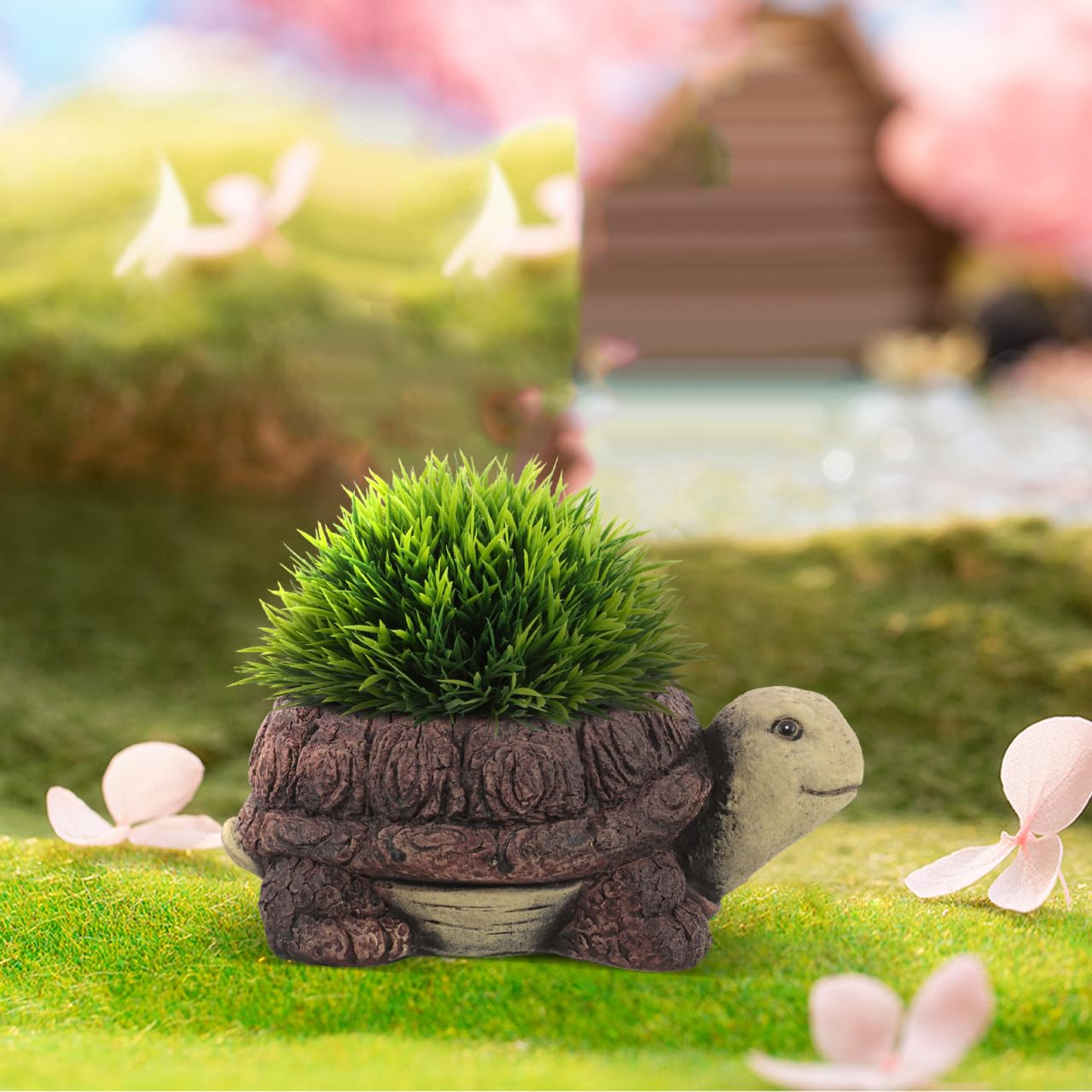 VINTORKY Turtle Shape Resin Planter Decorative Outdoor Planters for Garden Patio