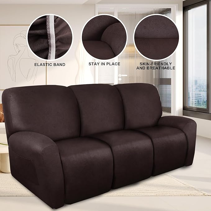 ANARACHON Recliner Couch Cover Leather Look Recliner Sofa Covers