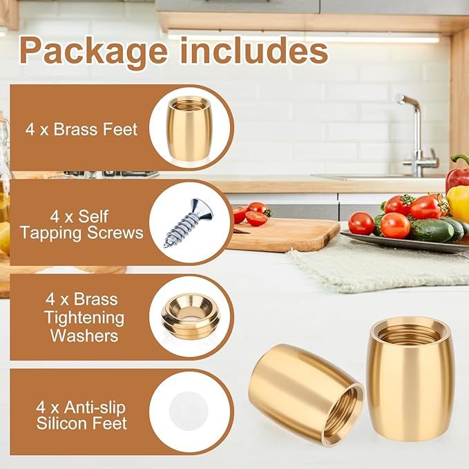 Brass Cutting Board Feet，Complete